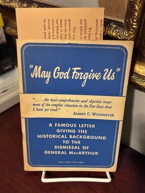 "May God Forgive Us" Blue Vintage Paperback Coffee Table Book